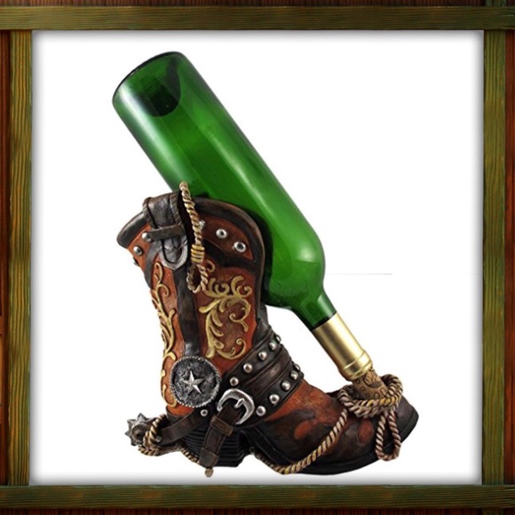 🆕🏬AUCTION PRICE👩🏻‍⚖️ Western Boot Wine Bottle Holder - Picture 2 of 2